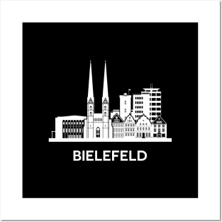 Bielefeld Skyline, white Posters and Art